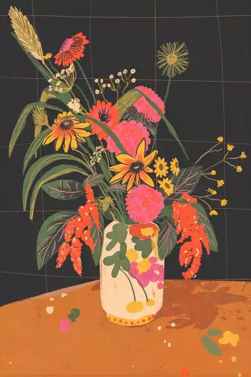 Bouquet lumineux - affiche de fleurs