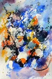 Peinture aquarelle - tableau abstrait