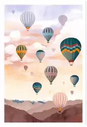 Ciel de montgolfière - affiche chambre enfant