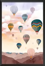 Ciel de montgolfière - affiche chambre enfant