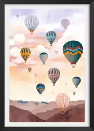 Ciel de montgolfière - affiche chambre enfant