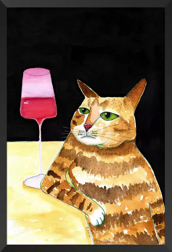 Chat vendredi soir - affiche cuisine humour