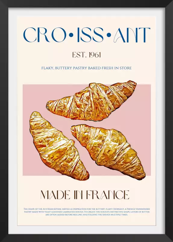 Croissants imprimés - affiche cuisine