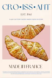 Croissants imprimés - affiche cuisine