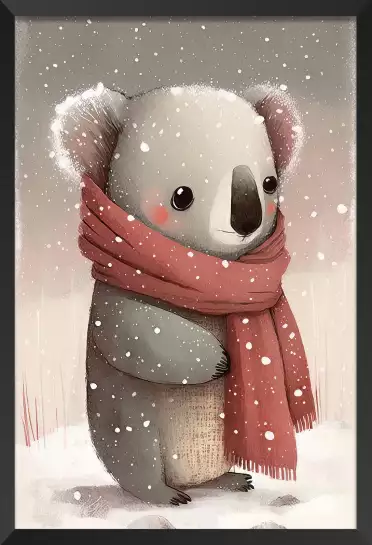 Koala sous la neige - affiche chambre enfant