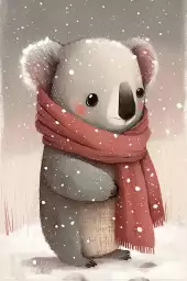 Koala sous la neige - affiche chambre enfant