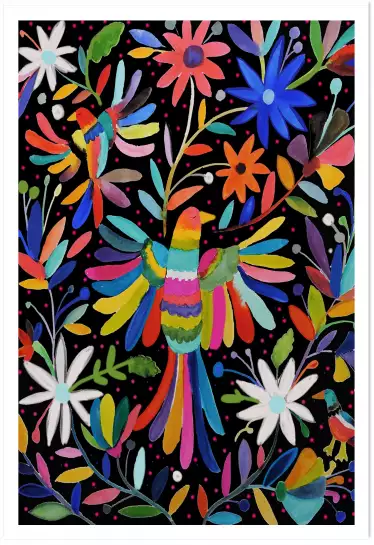 Pajaros - affiche oiseaux tropicaux