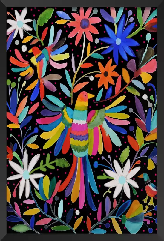 Pajaros - affiche oiseaux tropicaux