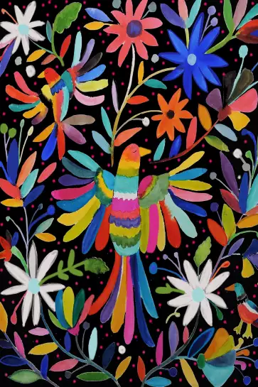 Pajaros - affiche oiseaux tropicaux