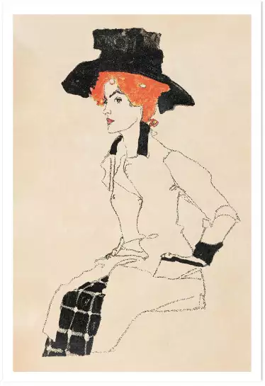 Portrait de femme Egon Schiele - tableau celebre femme