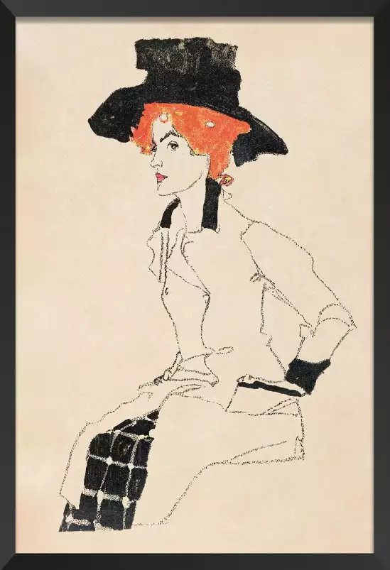 Portrait de femme Egon Schiele - tableau celebre femme