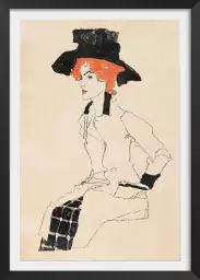 Portrait de femme Egon Schiele - tableau celebre femme