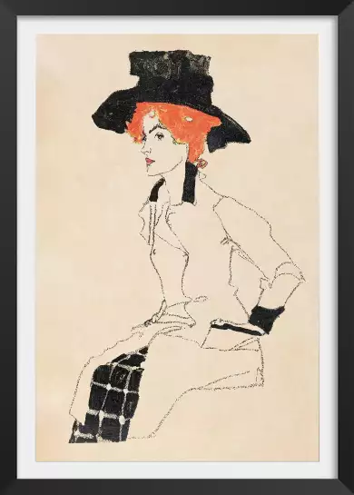 Portrait de femme Egon Schiele - tableau celebre femme