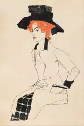 Portrait de femme Egon Schiele - tableau celebre femme