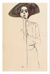 Portrait par Egon Schiele - tableau celebre femme