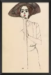 Portrait par Egon Schiele - tableau celebre femme