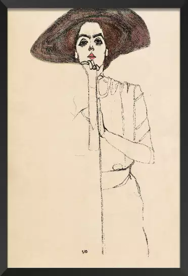 Portrait par Egon Schiele - tableau celebre femme