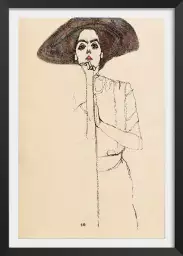 Portrait par Egon Schiele - tableau celebre femme