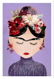 Frida violette - affiche d'art