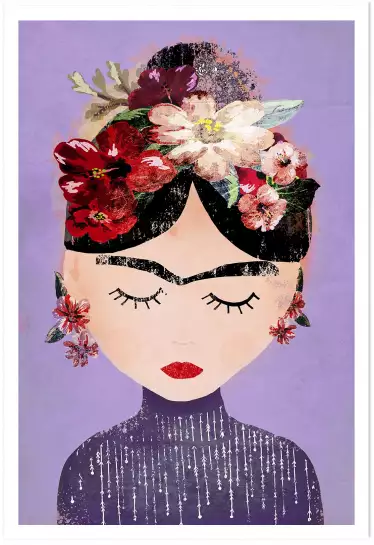 Frida violette - affiche d'art