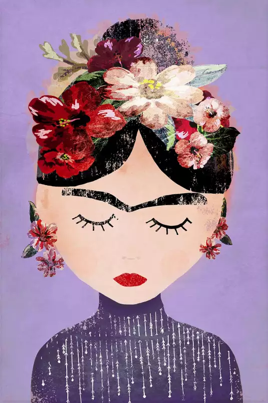 Frida violette - affiche d'art