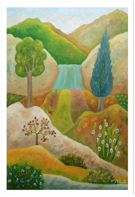 Source du désert - affiche paysage