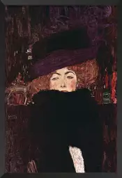 Affiche Dame au chapeau - Tableau de Gustav Klimt