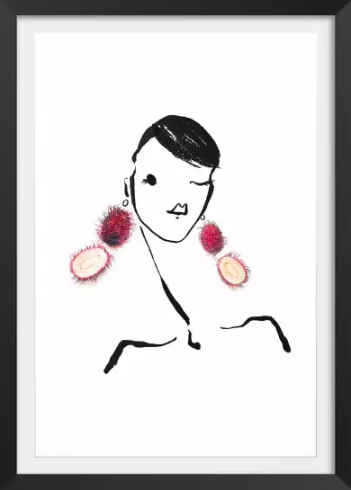 Boucles en litchis - affiche cuisine humour