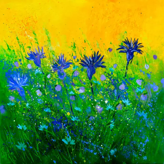 Fleurs bouquet de fleurs bleues - poster fleurs des champs