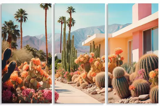 Cactus sur Palm springs - affiche cactus