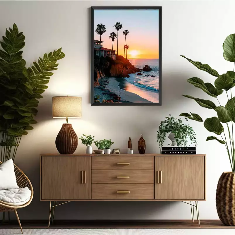 Sunset sur Laguna beach - affiche coucher de soleil sur la mer