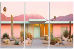 Maison de palm springs rose - affiche architecture