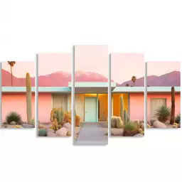 Maison de palm springs rose - affiche architecture