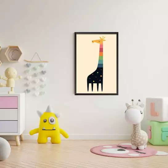 Girafe galaxie - affiche chambre enfant