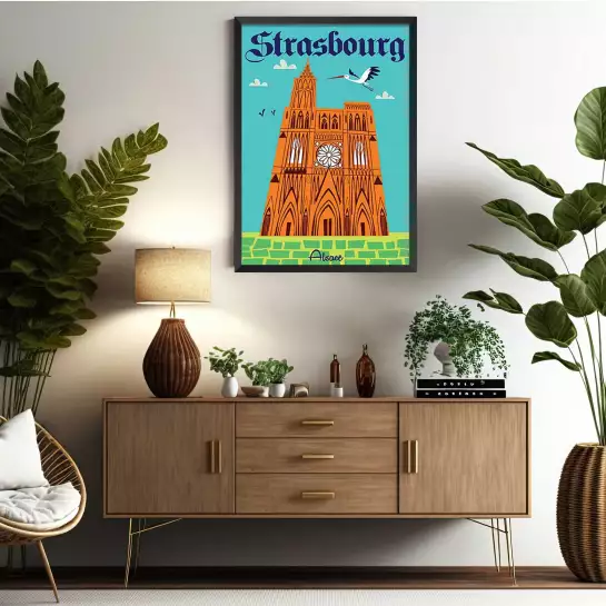Notre Dame de Strasbourg - affiche alsace
