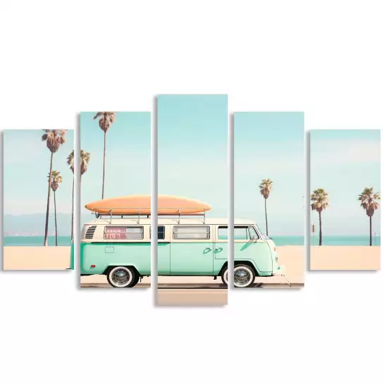 Surf car beach - affiche bord de mer