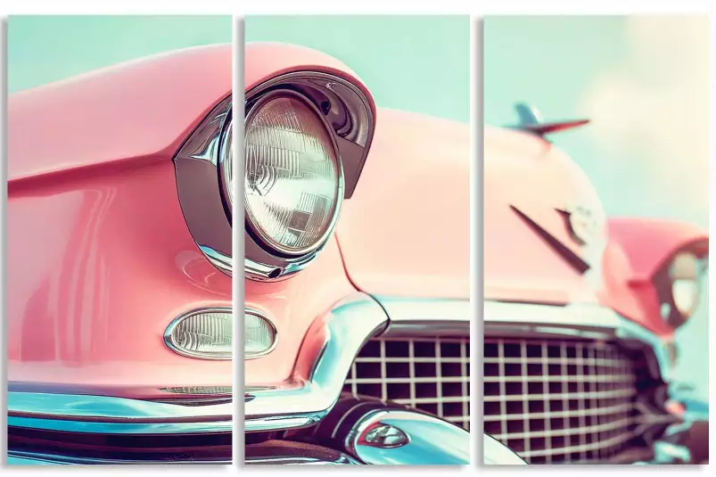 Cadillac rose - affiche vintage voiture