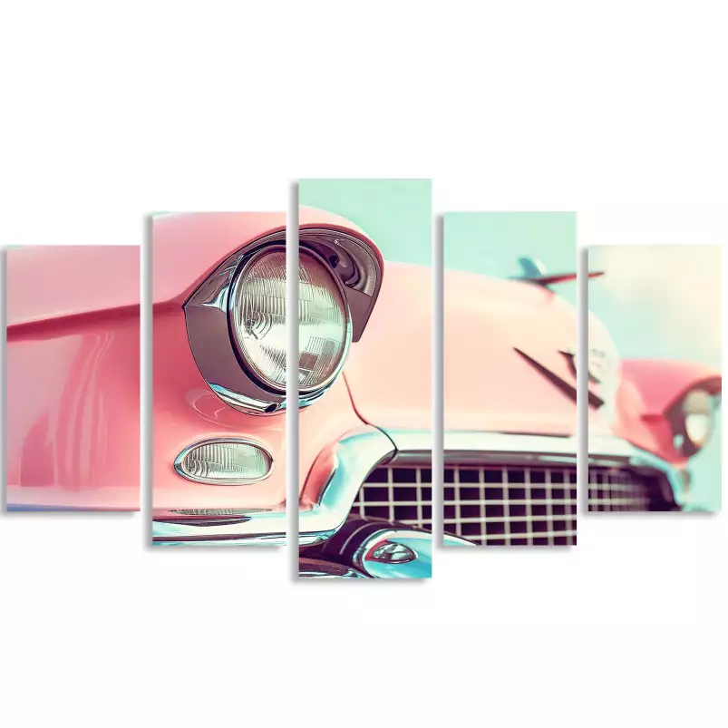 Cadillac rose - affiche vintage voiture