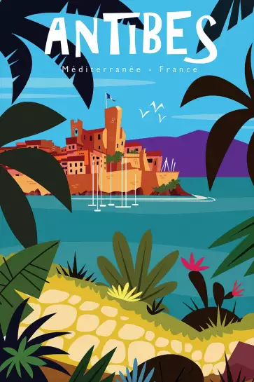 Antibes le Fort carré - affiche cote d azur