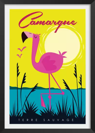 Camargue et flamands - affiche de provence