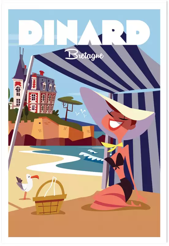 Dinard en été - affiche bretagne