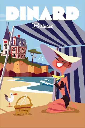 Dinard en été - affiche bretagne