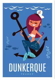 Dunkerque et sirène - affiche mer du nord