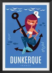 Dunkerque et sirène - affiche mer du nord