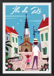 Ile de Ré et l'é glise Sainte Etienne - affiche bretagne