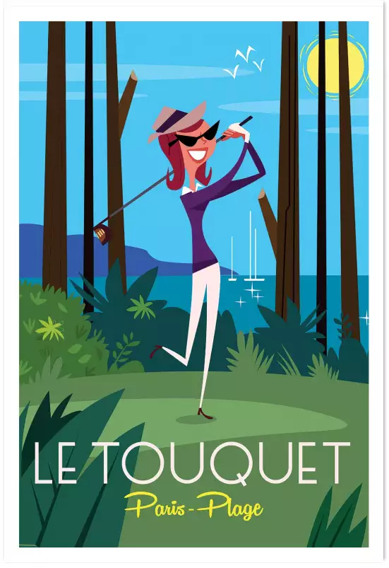 Le golf du Touquet - affiche mer du nord