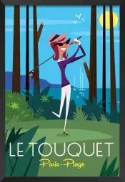 Le golf du Touquet - affiche mer du nord