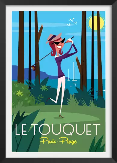 Le golf du Touquet - affiche mer du nord