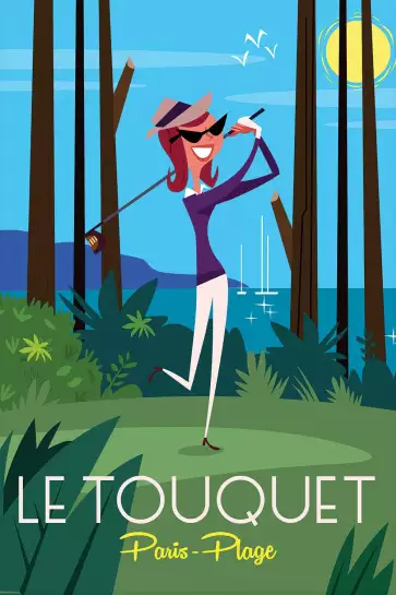 Le golf du Touquet - affiche mer du nord