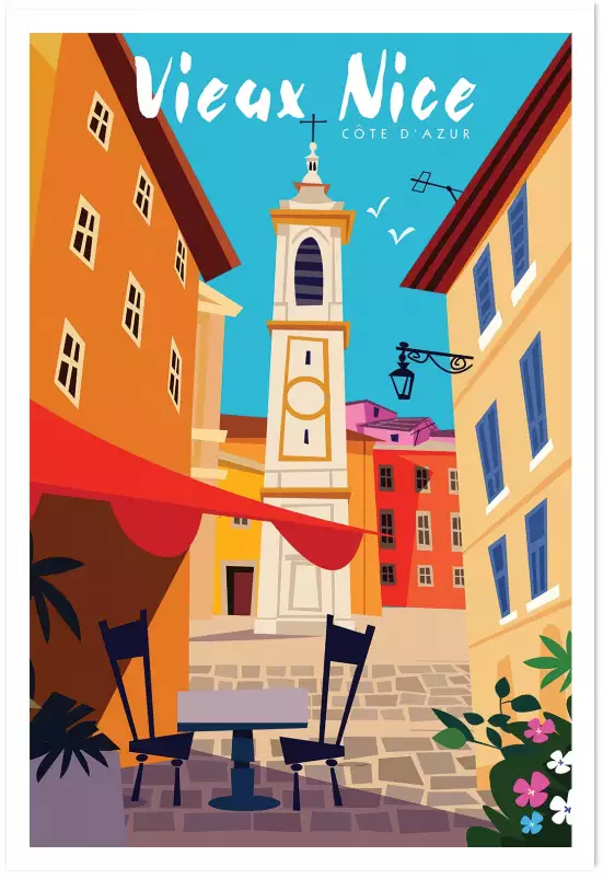 Le vieux Nice - affiche cote d azur